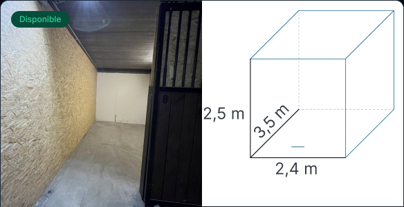 Schéma des dimensions du boxe L